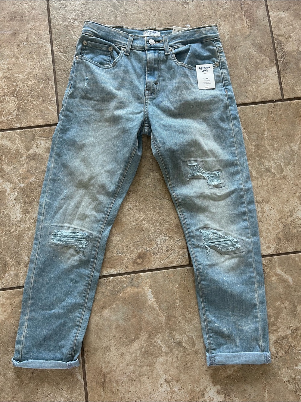 Denizen from Levi's Light Blue Slim Distressed Jeans